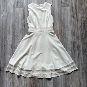 Calvin Klein Cream Sleeveless Midi Dress